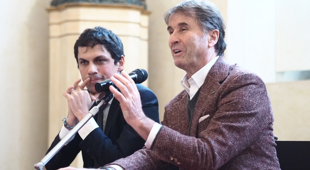 Il sindaco Andrea Romizi e l'imprenditore Brunello Cucinelli presentano l'operazione Morlacchi