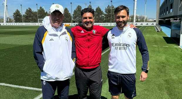 L'ex allenatore dell'Ancona Colavitto ospite nella Ciudad Real Madrid: l'incontro con Carlo Ancelotti