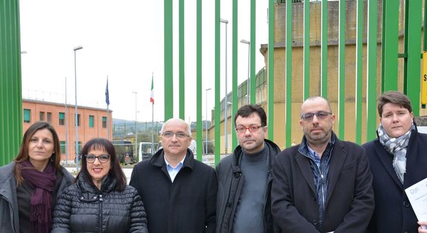 La delegazione in visita al carcere di Barcaglione