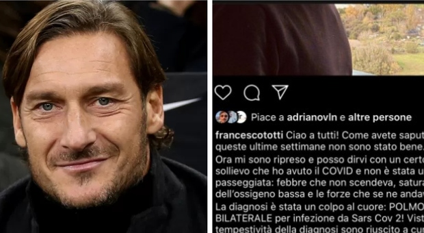 Francesco Totti e il Covid: «Ho avuto una polmonite bilaterale, le forza andavano via». Curato dal medico di Berlusconi