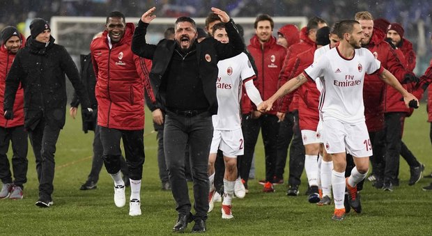 Milan, Gattuso: «Lazio fortissima, siamo stati bravi a soffrire»