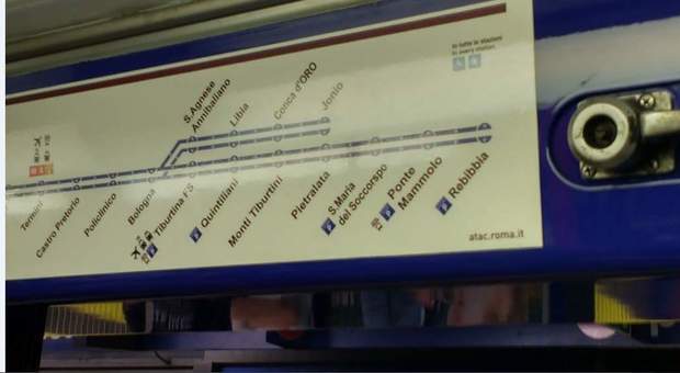 Roma, errore sul tabellone della metro B: stavolta il guasto è grammaticale