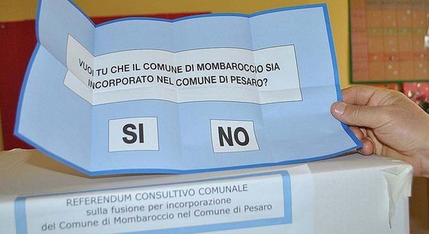 La scheda del referendum a Mombaroccio