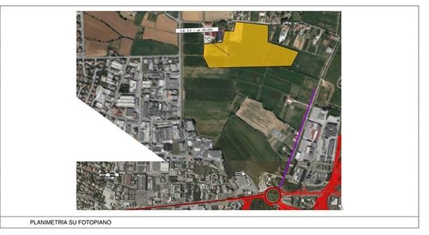 La planimetria con il cantiere Tav previsto a Carpaneda