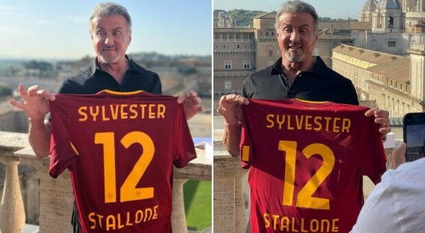 Sylvester Stallone con la maglia della Roma: gli scatti di "Rocky" ai Musei Vaticani