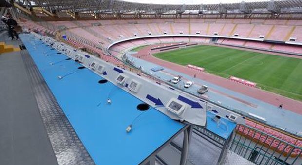 Napoli, ecco il nuovo stadio San Paolo: tribuna stampa azzurra e spogliatoi ristrutturati