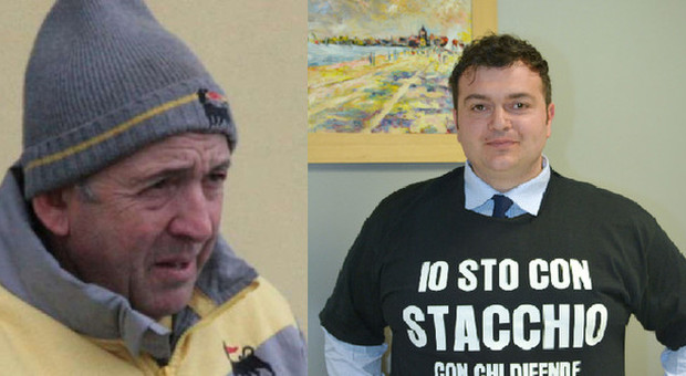 Il benzinaio Graziano Stacchio e i sindaco Joe Formaggio