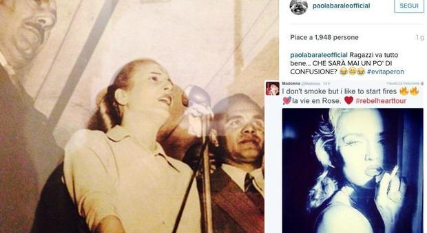 Il post di Paola Barale e quello di Madonna