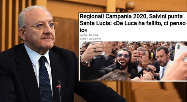 Sanità campana, De Luca a Salvini: «Ti sfido a un confronto pubblico»