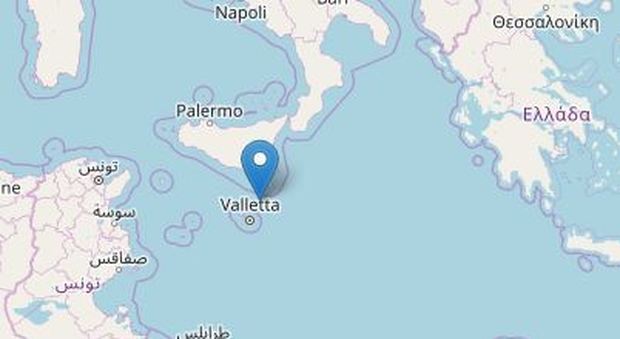 Terremoto, scossa di magnitudo 3.9 nel Canale di Sicilia