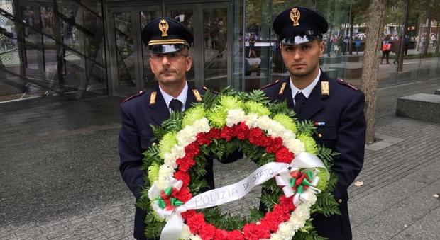 Torri Gemelle, la Polizia italiana deposita una corona di fiori a Ground Zero per il Columbus Day