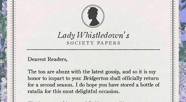 Bridgerton, seconda stagione. L'autrice svela tutti i gossip come "Lady Whistledown"