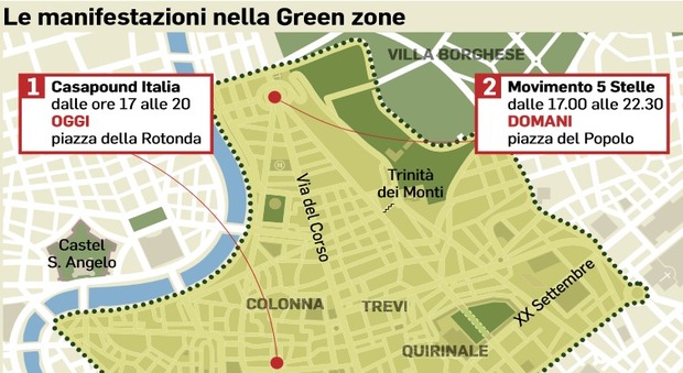 Roma, tensione al Pantheon, gli antagonisti sfidano la Green zone: «C'è il rischio scontri»