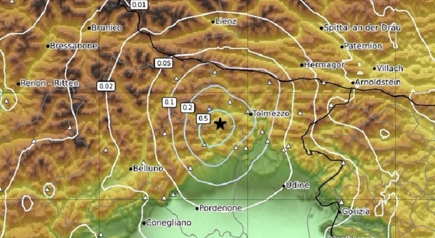 Terremoto in Friuli Venezia Giulia, scossa di magnitudo 3.4 della scala Richter