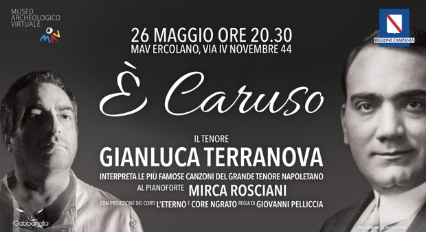 Al Mav di Ercolano il concerto di Gianluca Terranova dedicato a Caruso