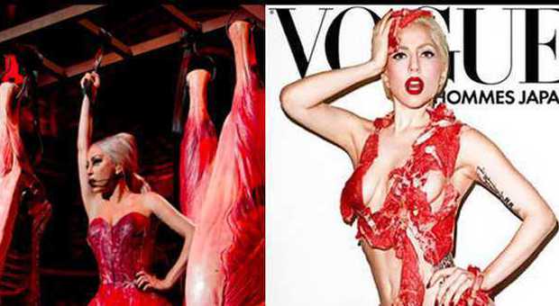 Lady Gaga e l'abito di carne cruda