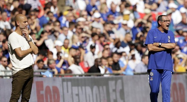 Il Chelsea di Sarri sconfitto da Guardiola alla prima: Supercoppa al Manchester City