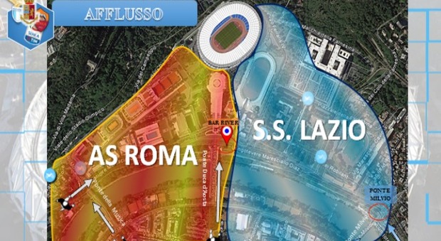 Lazio-Roma, attesi 55mila spettatori: strade chiuse e aree off limits