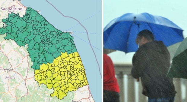 Nuova allerta meteo (giallo) nelle Marche: in arrivo temporali. Calano le temperature