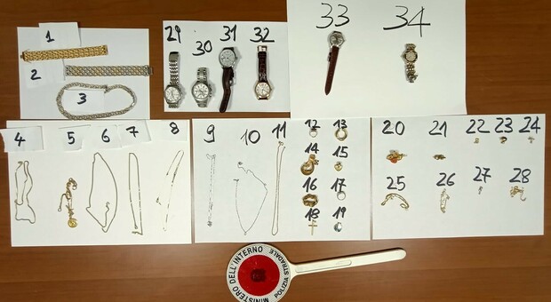 In viaggio con orologi e monili in oro rubati, arrestati due uomini a Cassino