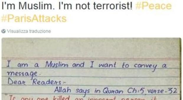 "Sono musulmana, non sono una terrorista". la lettera-post di una ragazzina contro l'Isis
