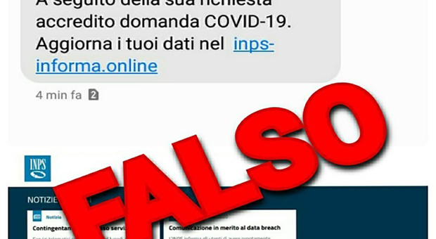 Coronavirus, falso messaggio Inps invita ad aggiornare i dati per il rimborso: «È una truffa»