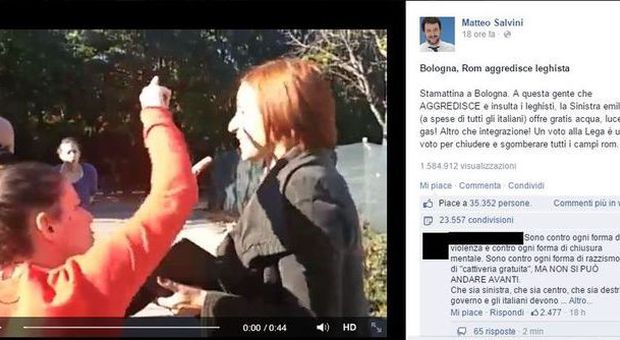 Ragazzina rom schiaffeggia leghista Salvini pubblica il filmato