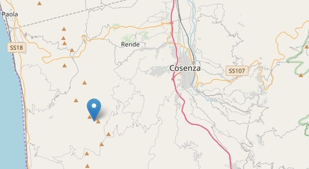 Cosenza, terremoto di magnitudo 3.4