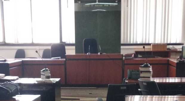 L'aula di tribunale della corte collegiale di Velletri