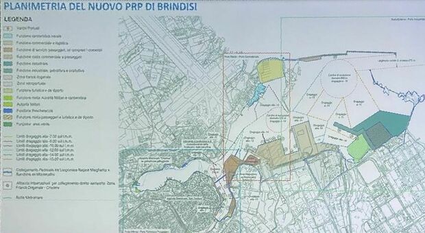 La planimetria del nuovo Piano regolatore portuale di Brindisi