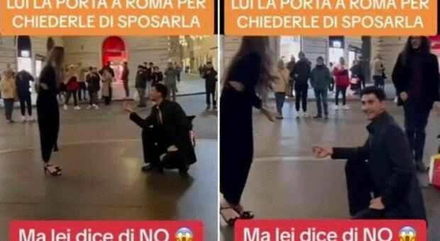 Proposta di matrimonio nel centro di Roma finisce in modo inaspettato: la reazione dei passanti