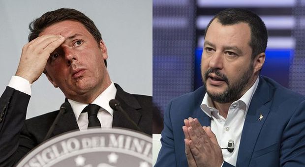 Pd in piazza contro il governo, abbraccio Renzi-Gentiloni. Salvini ironizza: "Quattro gatti"