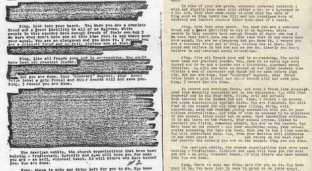 La lettera inviata dall'Fbi a Martin Luther King