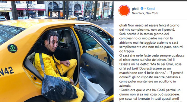Il post di Ghali su Instagram