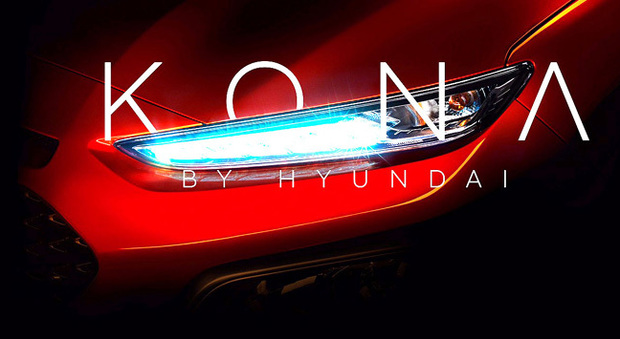 Il faro anteriore del nuovo Hyundai Kona