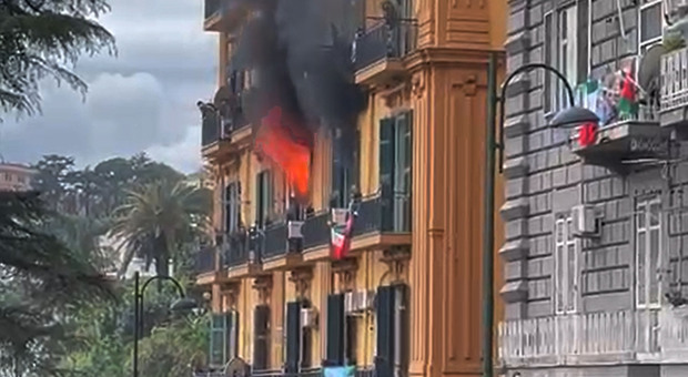 L'appartamento in fiamme al viale Maria Cristina di Savoia