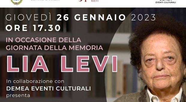 Giornata della Memoria: il Comune di Rieti organizza un incontro con Lia Levi nella Biblioteca Paroniana