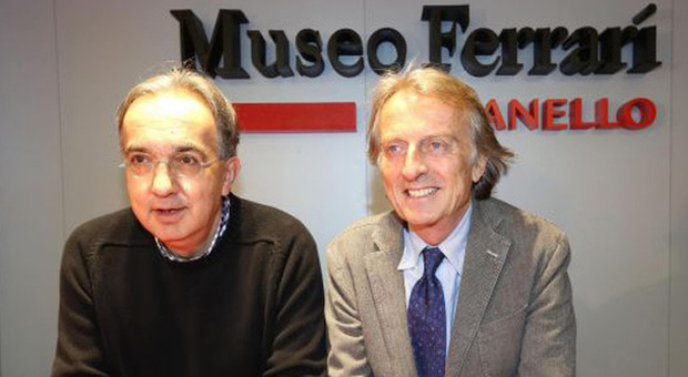 Sergio Marchionne e Luca di Montezemolo al museo Ferrari di Maranello