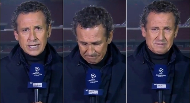 Maradona, Valdano in lacrime durante la diretta Champions