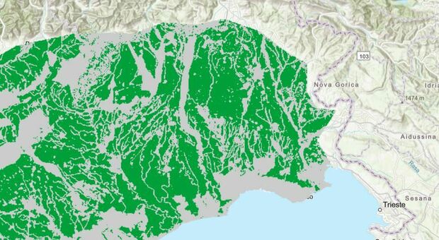 La mappa delle zone in cui si potrebbe trivellare in Friuli