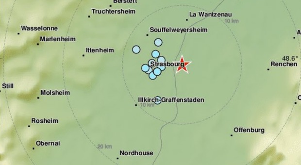 Terremoto vicino a Strasburgo, nuova scossa di magnitudo 3.3
