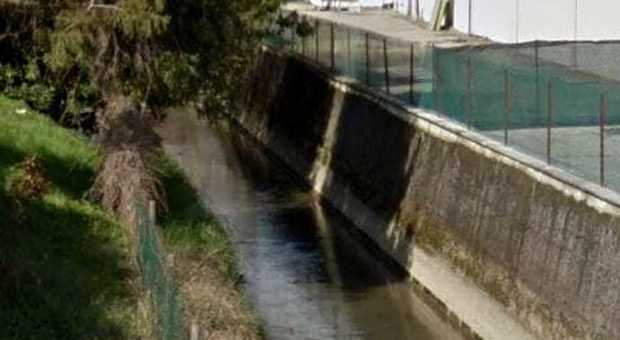 Il canale a Camisano dove è stato rinvenuto il cadavere