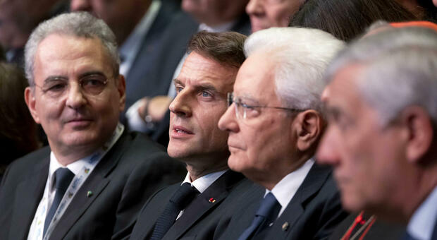 nella foto Impagliazzo, Macron, Mattarella, Tajani