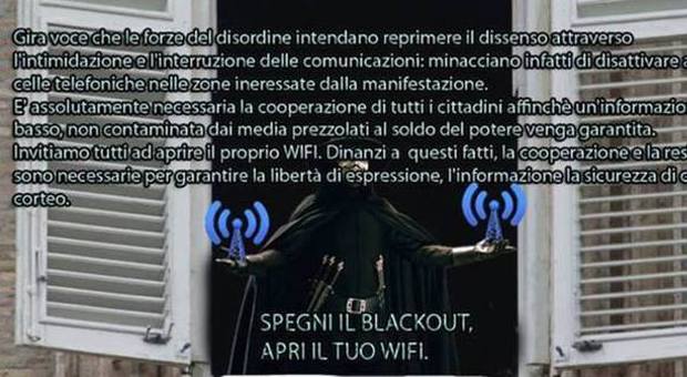 Roma blindata, appello manifestanti sul web: «Aprite wi-fi»