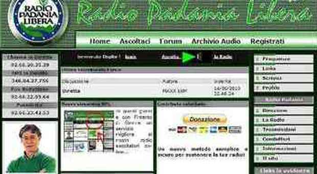 Il sito di Radio Padania Libera