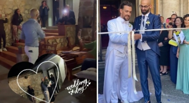 Valerio Scanu si è sposato con il suo Luigi, la serenata prima del matrimonio: le immagini sui social