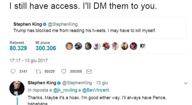 J.K. Rowling e Stephen King, su Twitter l'alleanza degli scrittori contro Trump
