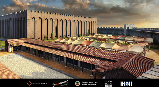 Le mura di Aquileia in una ricostruzione virtuale