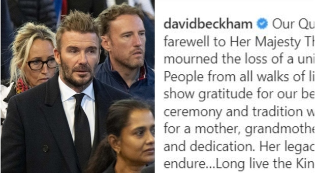 David Beckham ai funerali della Regina, il post d'addio su Instagram: «È tornata a casa»
