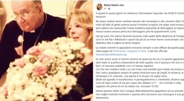 Madonna di Trevignano, lo staff di Gisella Cardia sui social: «Nessuno è scappato. Ciò che vive è reale»